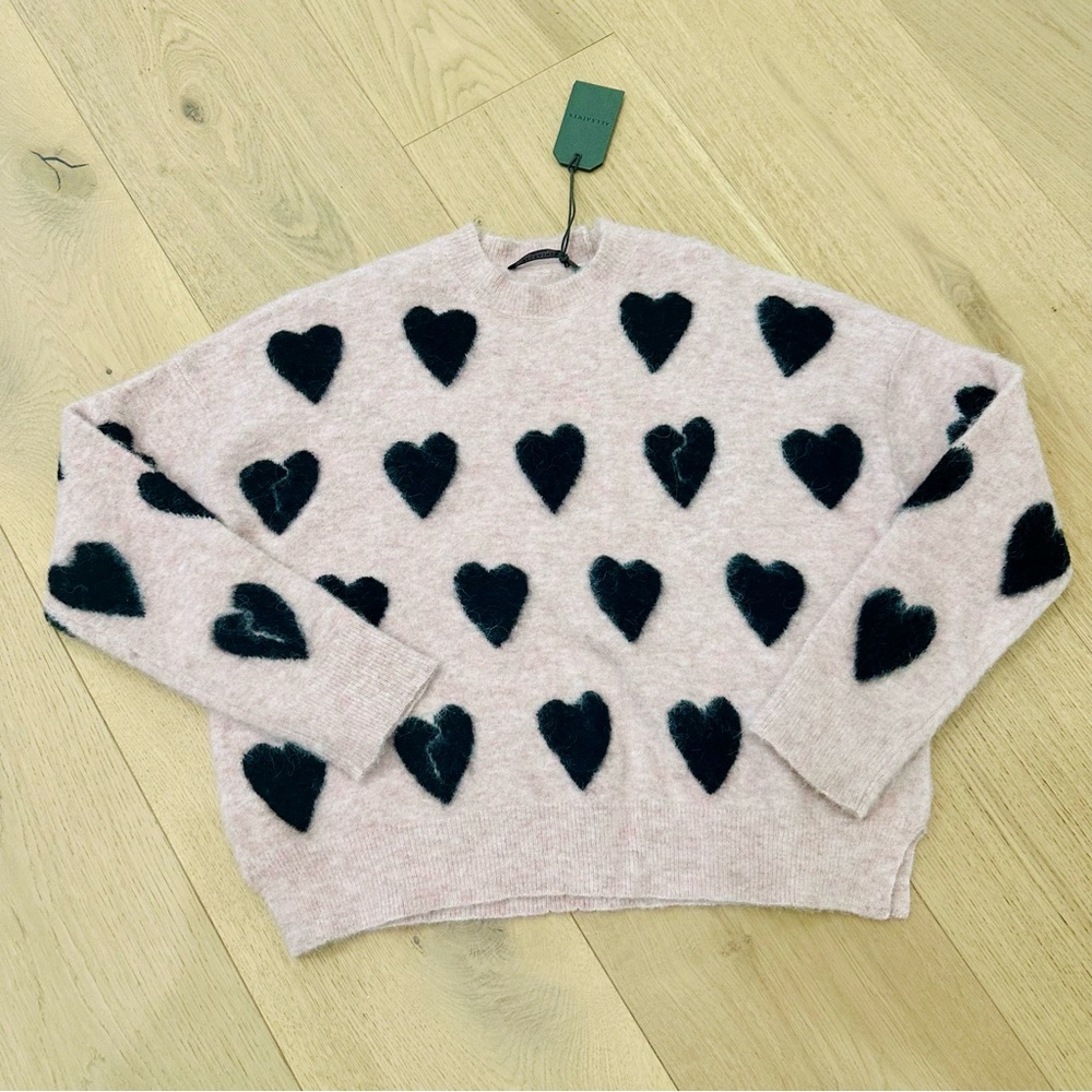 Allsaints Amora Heart Print sweater, new with tag - Picture 6 of 9